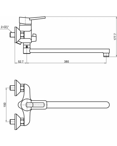 Смеситель для ванны Timo Junior INOX 1905Y-CR chrome