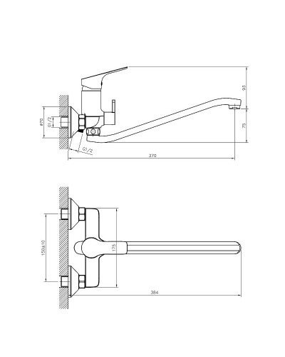 Смеситель для ванны Rossinka RS29-34 универсальный Хром