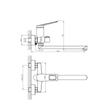 Смеситель для ванны Haiba HB22595 универсальный Хром