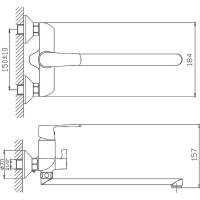 Смеситель для ванны Haiba HB22804 универсальный Белый