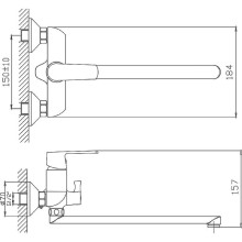 Смеситель для ванны Haiba HB22804 универсальный Белый