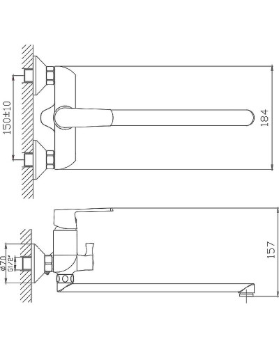 Смеситель для ванны Haiba HB22804 универсальный Белый