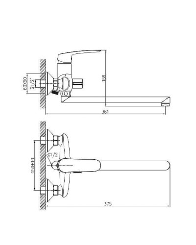 Смеситель для ванны Haiba HB22183 универсальный Хром