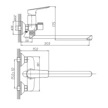 Смеситель для ванны Haiba HB22506 универсальный Хром