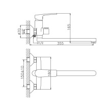 Смеситель для ванны Haiba HB22587 универсальный Хром