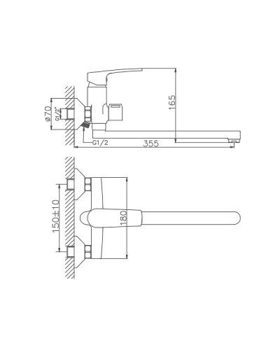 Смеситель для ванны Haiba HB22587 универсальный Хром
