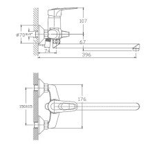 Смеситель для ванны Haiba HB2204 универсальный Хром