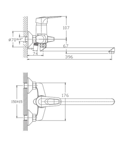 Смеситель для ванны Haiba HB2204 универсальный Хром