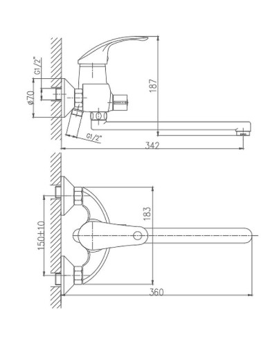 Смеситель для ванны Haiba HB2221 универсальный Хром