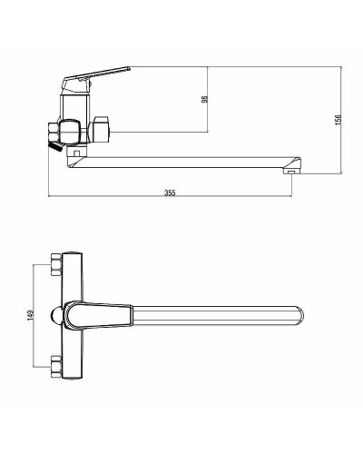 Смеситель для ванны Orange OneLife P02-218cr универсальный Хром