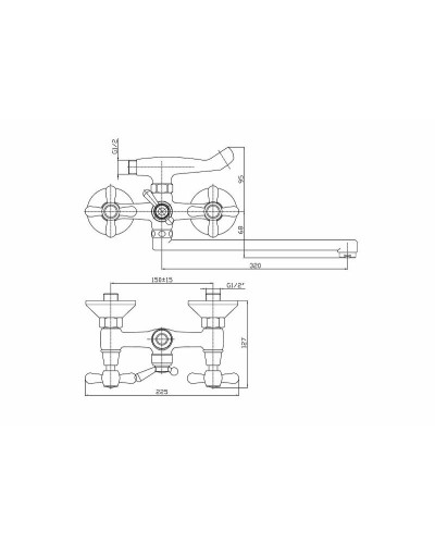 Смеситель для ванны Haiba HB2125 универсальный Хром