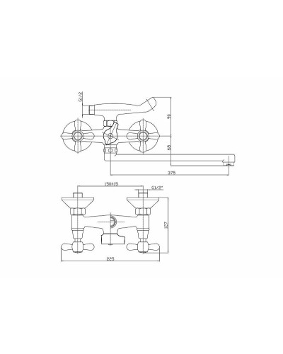Смеситель для ванны Haiba HB2225 универсальный Хром