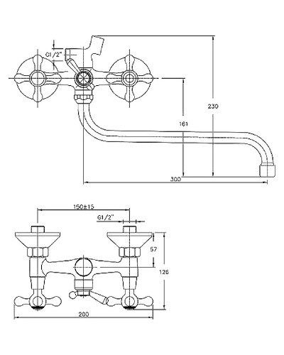 Смеситель для ванны Haiba HB2208 универсальный Хром
