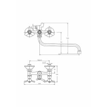 Смеситель для ванны Haiba HB2212 универсальный Хром