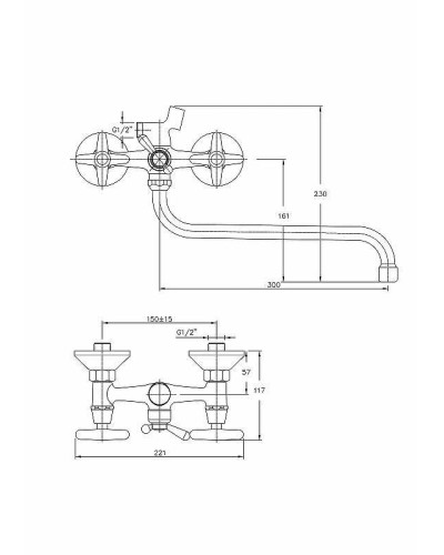Смеситель для ванны Haiba HB2220 универсальный Хром