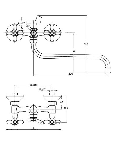 Смеситель для ванны Haiba HB2227 универсальный Хром