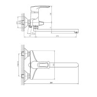 Смеситель для ванны Haiba HB2266 универсальный Хром