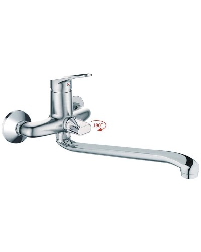 Смеситель для ванны Haiba HB2213-1 универсальный Хром матовый