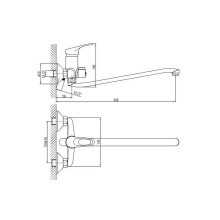 Смеситель для ванны Haiba HB2213-1 универсальный Хром матовый