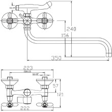 Смеситель для ванны Haiba HB2018 универсальный Хром