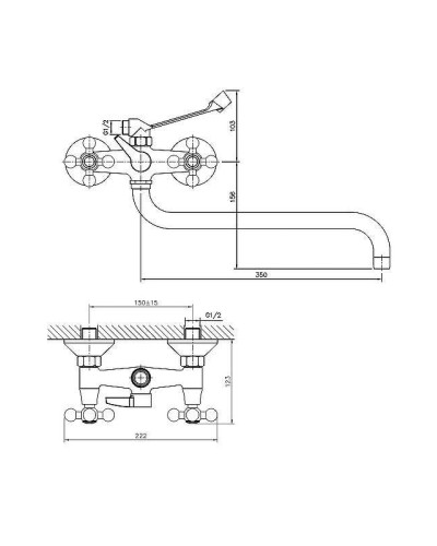 Смеситель для ванны Haiba HB2619-3 универсальный Хром