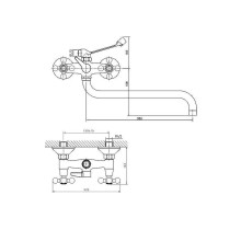 Смеситель для ванны Haiba HB2619-4 универсальный Бронза