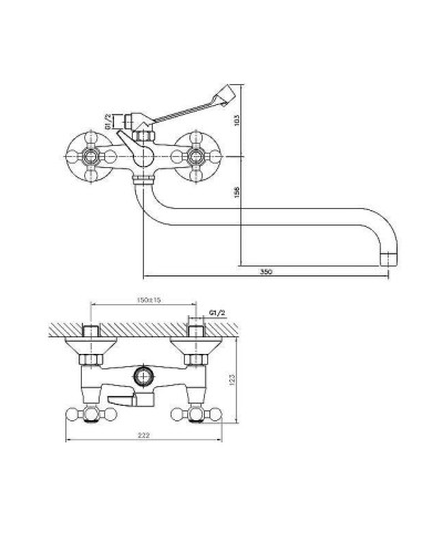 Смеситель для ванны Haiba HB2619-4 универсальный Бронза