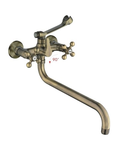 Смеситель для ванны Haiba HB2619-4 универсальный Бронза