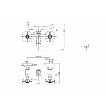 Смеситель для ванны Haiba HB2124 универсальный Хром