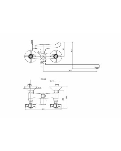 Смеситель для ванны Haiba HB2124 универсальный Хром