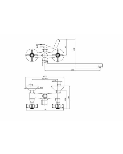 Смеситель для ванны Haiba HB2224 универсальный Хром