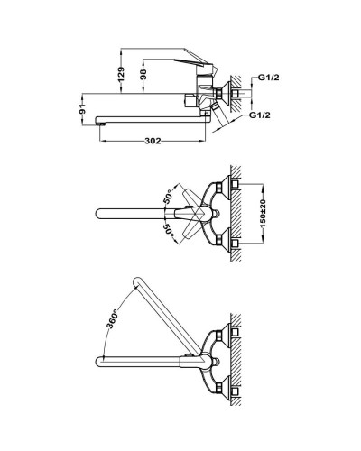 Смеситель для ванны Teka Sineu 831211250