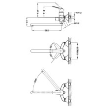 Смеситель для ванны Teka Alcudia 4612162C0