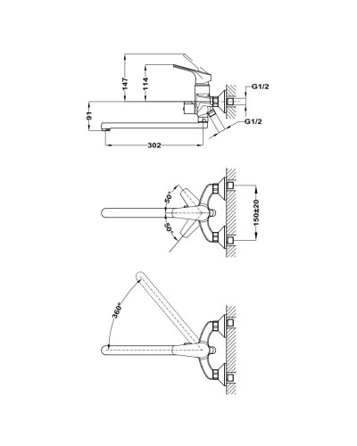 Смеситель для ванны Teka Alcudia 4612162C0