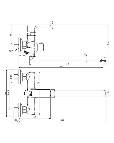 Смеситель для ванны Lemark Ursus LM7251BL Черный