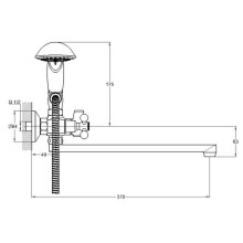Смеситель для ванны G.Lauf QTZ7-A827