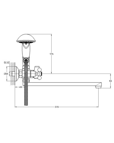 Смеситель для ванны G.Lauf QTZ7-A827