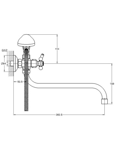 Смеситель для ванны G.Lauf QFR7-A605