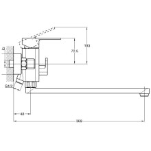 Смеситель для ванны G.Lauf NEB7-A123KH
