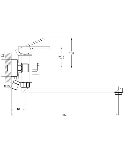 Смеситель для ванны G.Lauf NEB7-A123KH