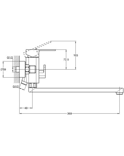 Смеситель для ванны G.Lauf NEB7-B123KH