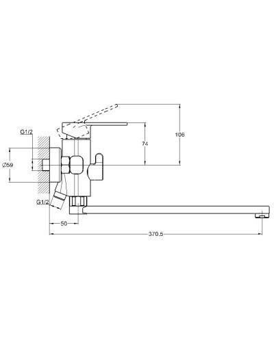 Смеситель для ванны G.Lauf NOB7-A128