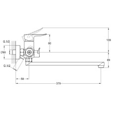 Смеситель для ванны G.Lauf GOB7-A134
