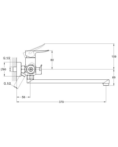 Смеситель для ванны G.Lauf GOB7-A134