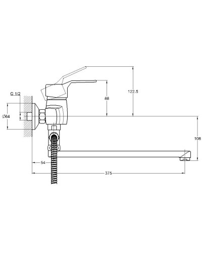 Смеситель для ванны G.Lauf ZDN6-A183