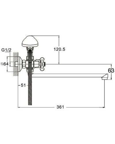 Смеситель для ванны G.Lauf QMT7-B722