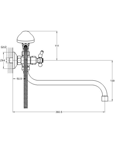 Смеситель для ванны G.Lauf QFR7-A722