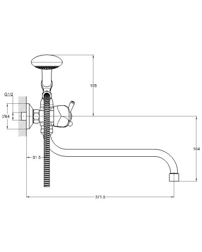 Смеситель для ванны G.Lauf QTZ7-B827