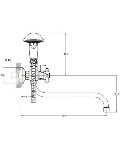 Смеситель для ванны G.Lauf QML7-A827