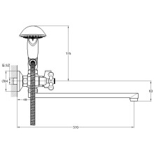 Смеситель для ванны G.Lauf QSL7-A827
